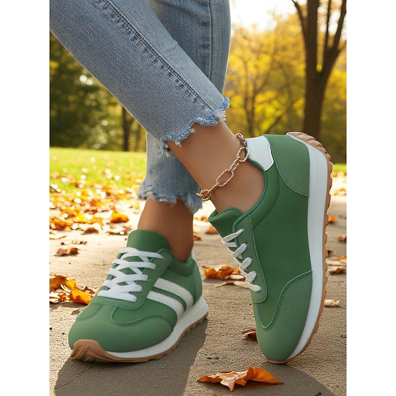 Women's Red Lace-Up Sneakers – Lightweight Athletic Shoes for Gym, Jogging and Everyday Sportswear