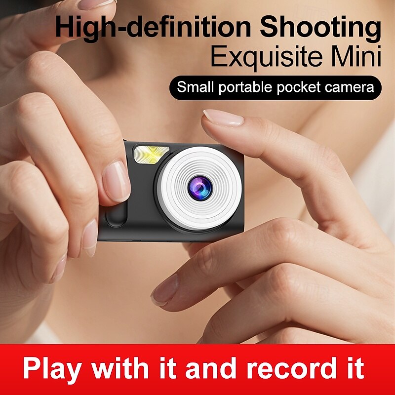 1080P HD Digital Mini Camera Intelligent Focusing Screen 4800W Pixels Compatible MicroSD 32GB 64GB 128GB