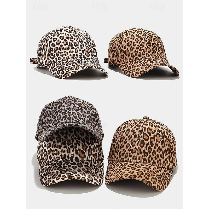 Women's Leopard Print Baseball Cap – Adjustable Curved-Brim Dad Hat with Buckle Strap, Lightweight Sun Protection for Casual Outfits, Travel, Running & Outdoor Activities4