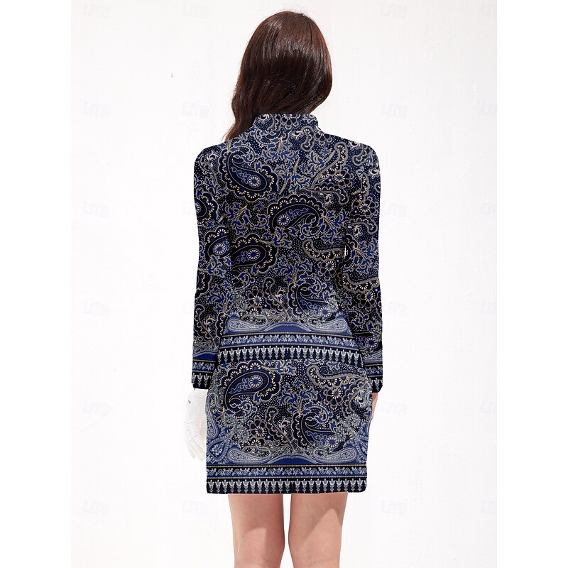 Women's Golf Polo Shirt Dark Navy Long Sleeve Top Ladies Golf Attire Clothes Outfits Wear Apparel2