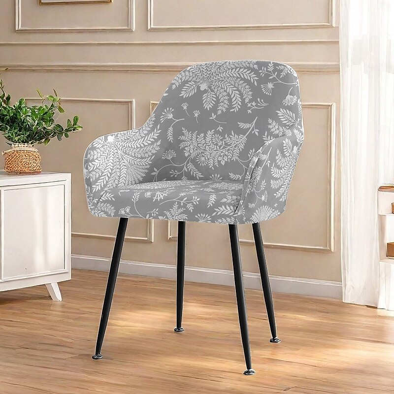 Office Chair Cover & Stool Cover - Geometric Print Stretch Polyester Slipcovers | Anti-Slip Seat Covers for Desk Chairs, Bar Stools2