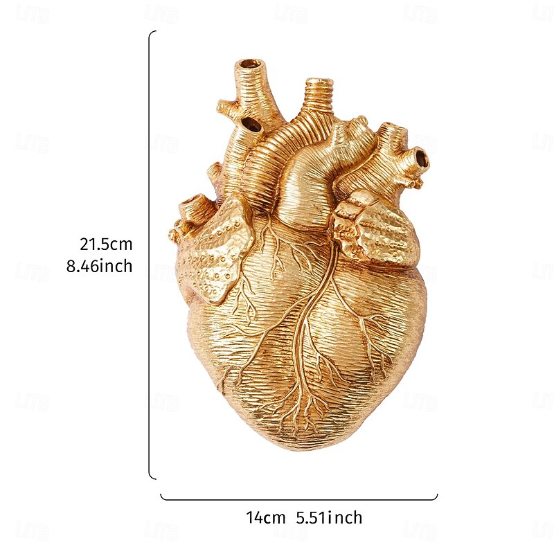 Multicolor Resin Artificial Flat Heart Wall Hanging Vase, Modern Hydroponic Planter for Succulents, Greenery & Pothos, Decorative Hanging Flower Pot for Home, Garden, Patio, Balcony & Porch Decor4