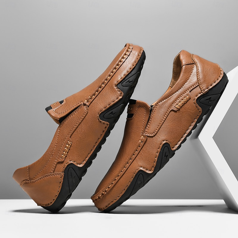 Men's Brown Slip-On Moccasin Driving Shoes – Flexible Casual Loafers for Weekend Getaways, Commuting and Summer Outings2