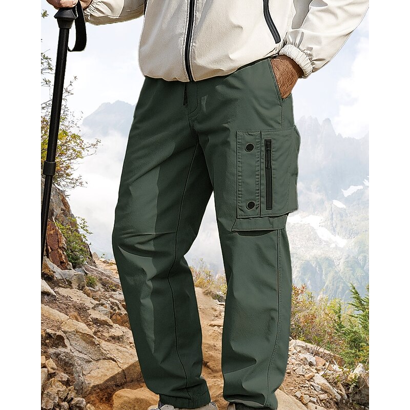 Men's Cargo Pants Hiking Pants Trousers Outdoor Regular Fit Waterproof Windproof Bottoms Pocket Black Army Green Camping / Hiking Running M L XL XXL XXXL4