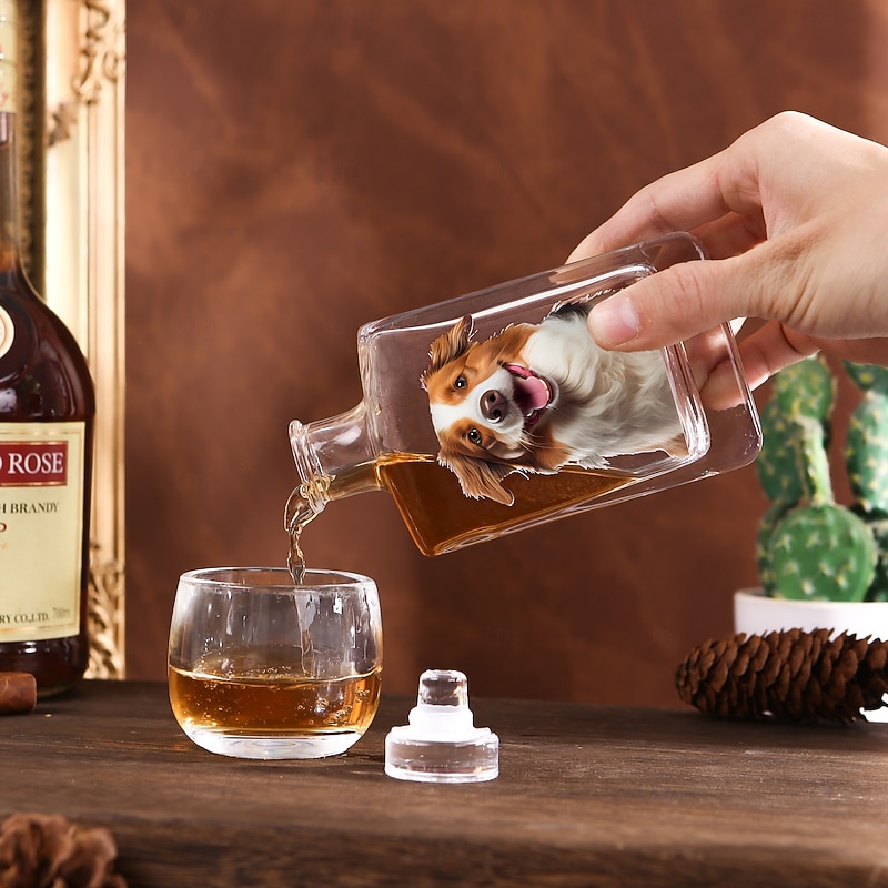 Personalized Glass Wine Bottle Custom Photo Christmas Gift Engraved Wine Gift for Pet Lovers, Weddings, Birthdays, Baptisms, Adult Ceremonies – Unique Gift for Him or Her3