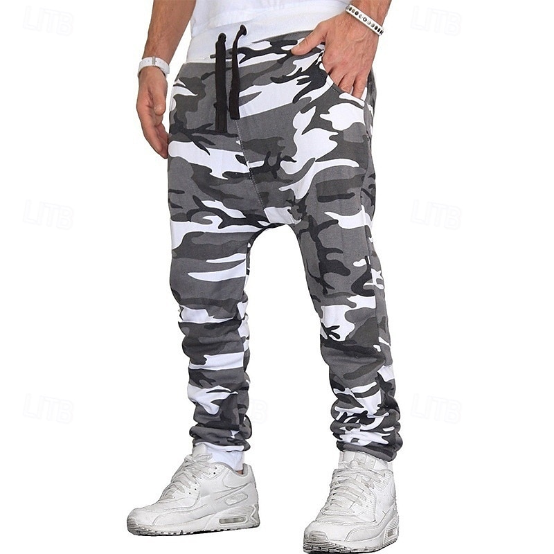 Men's Sweatpants Joggers Trousers Casual Pants Drawstring Pocket Elastic Waist Camouflage Moisture Wicking Breathable Full Length Outdoor Casual Daily Fashion Classic Style White Yellow Stretchy4