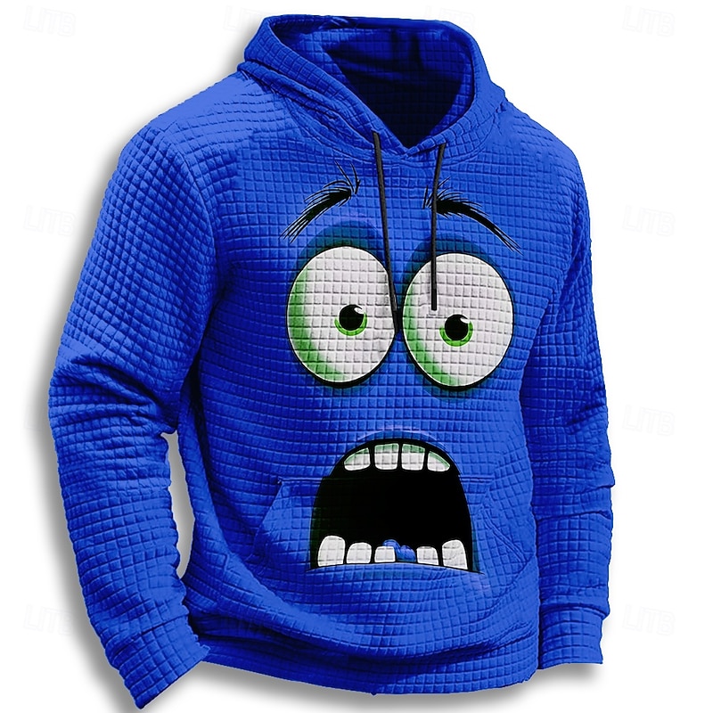 Men's 3D Hoodie Sweatshirt Gothic Crew Neck Party Gift Streetwear Red Blue Drawstring Fall Winter Designer2