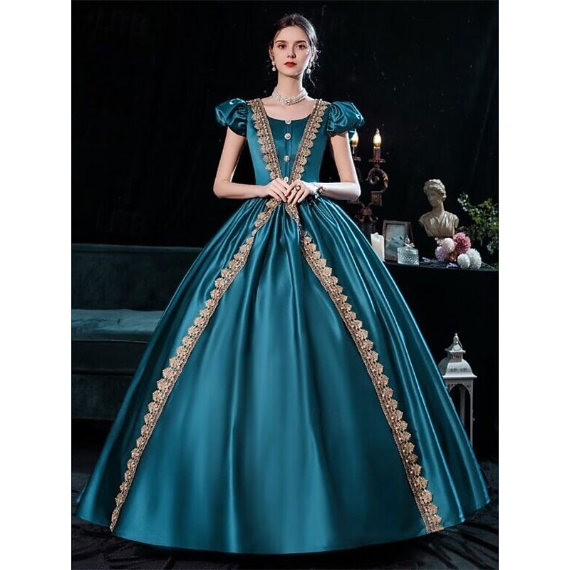 Gothic Victorian Vintage Inspired Dress Party Costume Prom Dress Princess Shakespeare Solid Color Ball Gown Fancy Dress Women's Royal Halloween Carnival Valentine's Day Party Evening Party Stage