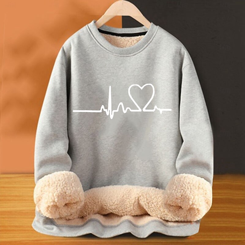 Men's Fleece Sweatshirt Black Yellow Red Orange Light Grey Crew Neck Heart Plain Graphic Prints Print Casual Daily Going out Polyester Streetwear Casual Fall Winter Clothing Apparel Hoodies2