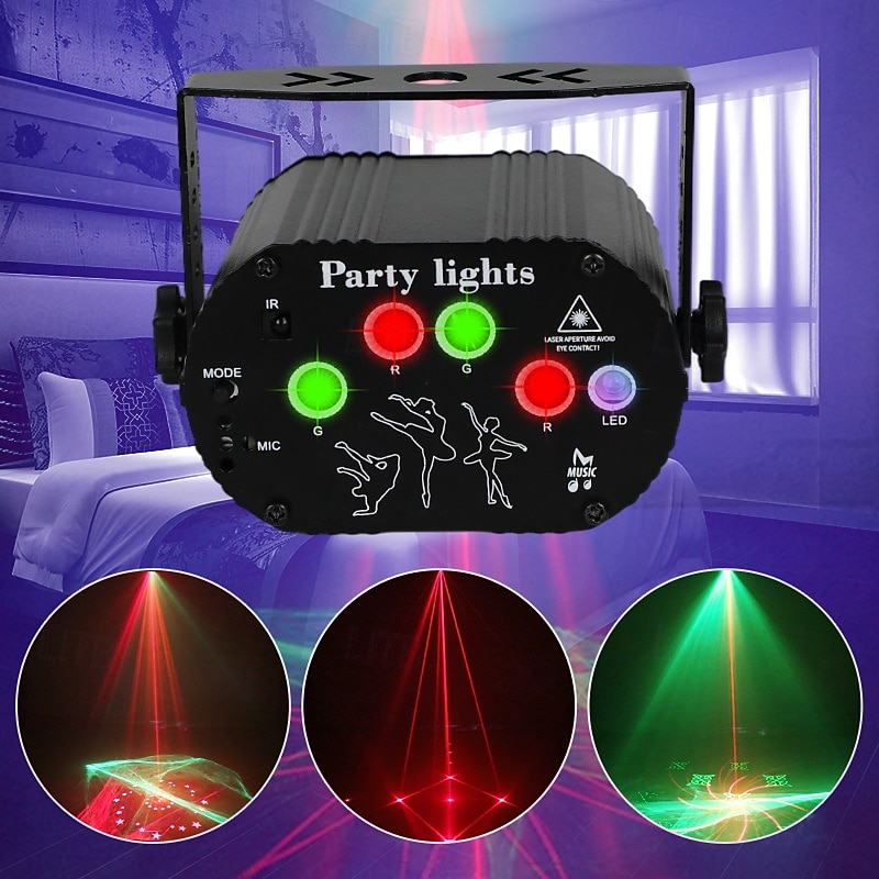 DJ Disco Stage Party Lights - Northern Laser Light Effect RGB Led Sound Activated Strobe Lighting with Remote Control for Indoor Birthday Halloween Karaoke Club KTV2
