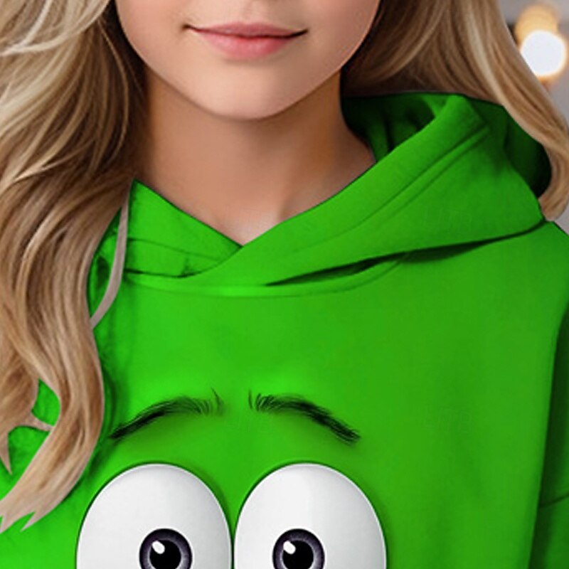 Girls' 3D Graphic Cartoon Hoodie Long Sleeve Spring Fall Fashion Streetwear Kids 4-12 Years Hooded Outdoor Casual Daily Regular Fit4