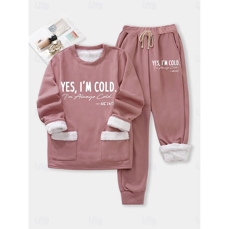 Women's Daily Sweatshirt Long Sleeve Crew Neck Graphic Letter Drawstring Print Casual Black Pink Blue Fall Regular Fit2