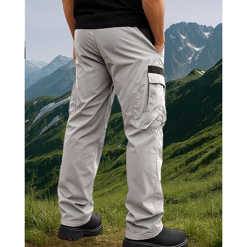 Men's Combat Pants Cargo Pants Hiking Pants Trousers Outdoor Regular Fit Waterproof Windproof Bottoms Pocket Elastic Waist Black White Spandex Camping / Hiking Running S M L XL2