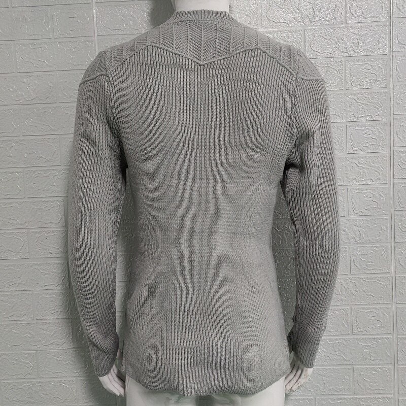 Men's Pullover Sweater Jumper Knit Sweater Ribbed Knit Regular Tops Knitted Plain Crew Neck Fashion Basic Vacation Daily Wear Clothing Apparel Fall Winter Black Gray S M L3