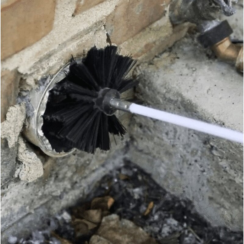 Pipe Inner Cleaning Brush Long Handle Nylon Bristle Chimney Brush Round Tube Cleaner for Duct Flue Pipe Interior Scrubbing Debris Removal Home and Industrial Cleaning Tool3