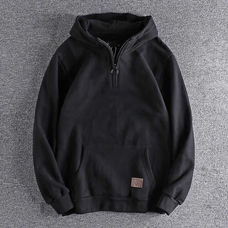 Men's Hoodie Zip Up Hoodie Pullover Hoodie Sweatshirt Quarter Zip Hoodie Wine Red Black Army Green Gray Hooded Plain Zip Up Sports & Outdoor Casual Daily Streetwear Cool Sportswear Fall Spring &  Fall3