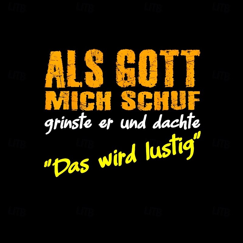 Men's Short Sleeve Graphic T-Shirt - Funny German Saying 'When God Created Me He Grinned' Humor Lifestyle Tee2