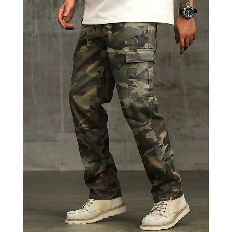 Men's Cargo Pants Trousers Camo Pants Buttons Multi Pocket Camouflage Wearable Outdoor Daily Camping & Hiking Fashion Classic Camouflage3