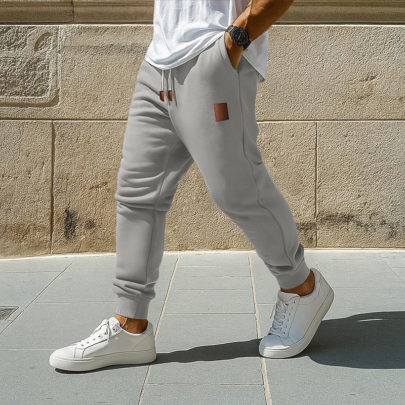 Men's Sweatpants Joggers Fleece Pants Trousers Drawstring Plain Comfort Soft Outdoor Daily Going out Fashion Casual Black Green Micro-elastic