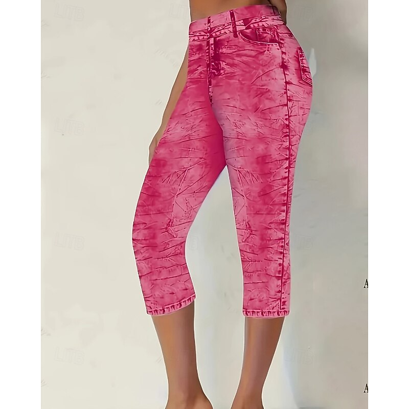 Women's Slacks Leggings Cozy Leggings Streetwear Casual Calf-Length Natural Plain Pocket Comfortable Street Holiday Daily Wear Grey Fuchsia Light Blue Fall Regular Fit3