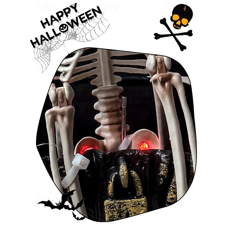 Halloween Creative Decorative Box with Pumpkin Witch, Skeleton Frame, White Ghost, and Motion-Activated Toy4