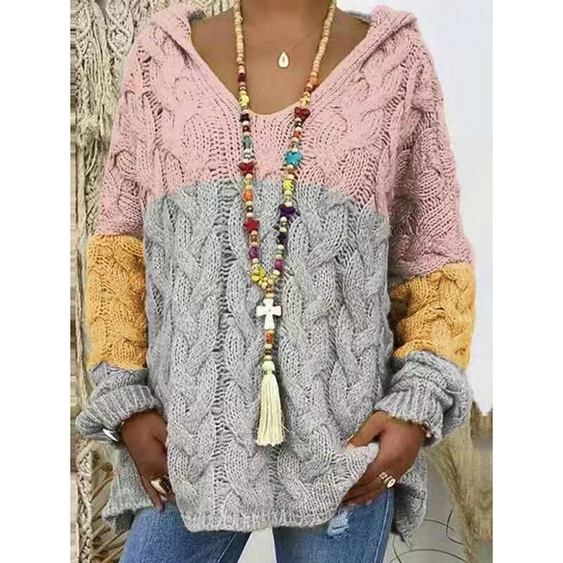 Women's Sweater Casual Soft Pure Color Chunky Hooded Knitted Long Sleeve Regular Tops Knit Outdoor Daily Weekend Pink Blue Fall Winter3