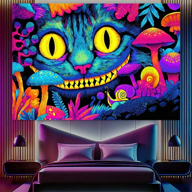 Tapestry Blanket Wall Hangings Mushroom Cat Monster Psychedelic Mystic Bedroom Living Room Dorm Home Decor