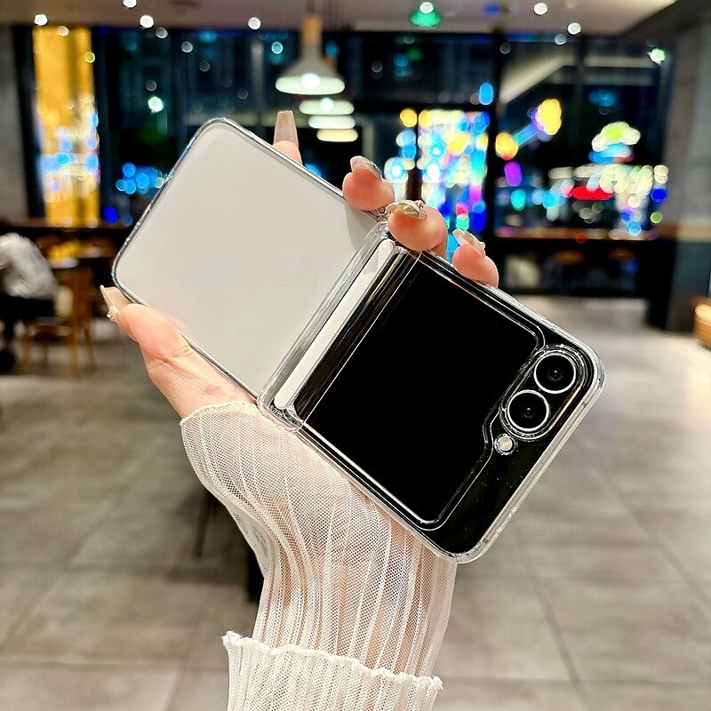 Phone Case For Samsung Galaxy Z Flip 7 Z Flip 6 Z Flip 5 Back Cover with Lanyard Support Wireless Charging Shockproof Retro PC2