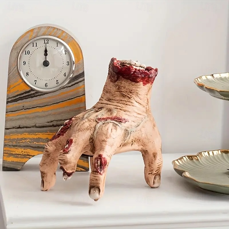 Mobile Zombie Hand Halloween Decoration - with Realistic Gripping Hands Terrifying Green and Red Colors - Battery Powered Haunted Houses Horror Parties Eerie Home Decor - Battery Free - Collectable