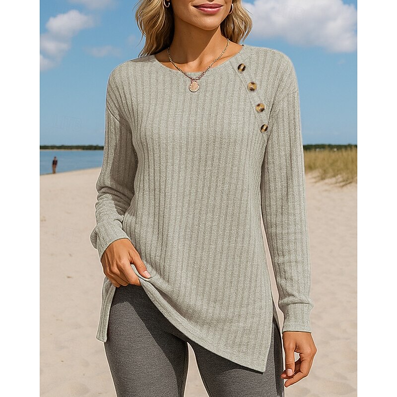 Women's Pullover Sweatshirt Casual Tops Textured Long Sleeve Tee Tshirt Casual Athleisure Fall Solid Colored Breathable Outdoor Travel Sports Sportswear Activewear Wine Red Black Pink4