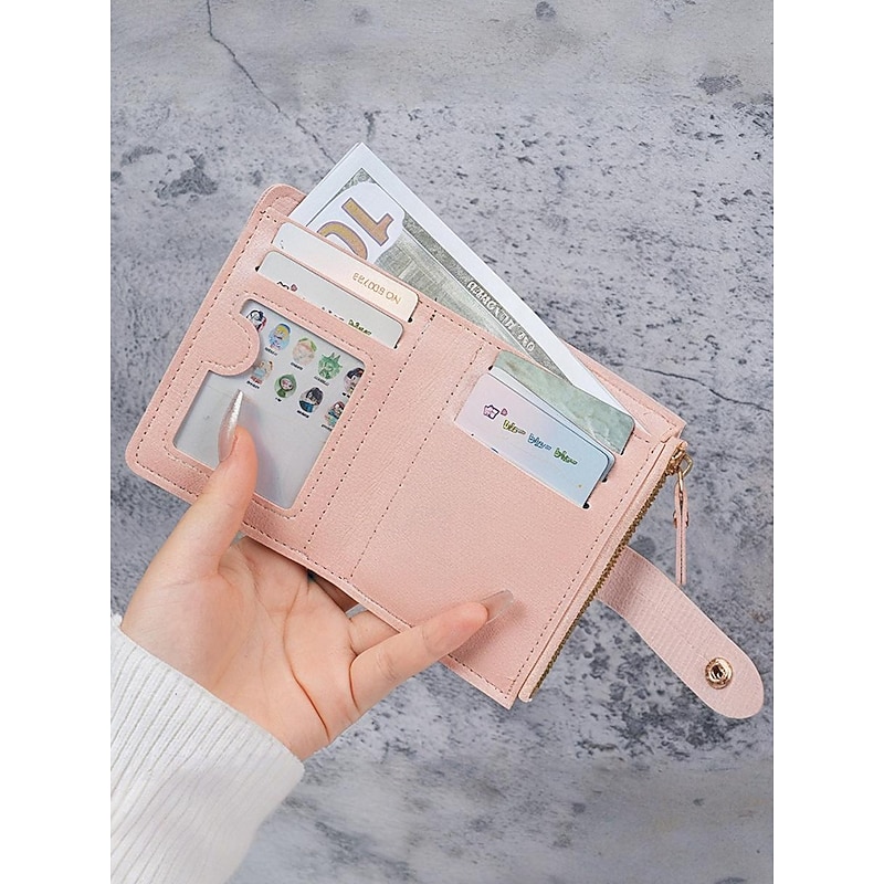 Women's Small Bifold Wallet with Zipper Coin Pocket – Faux Leather Card Holder Purse for Ladies, Teens and Girls – Compact Stylish Accessory for Everyday Use and Travel2