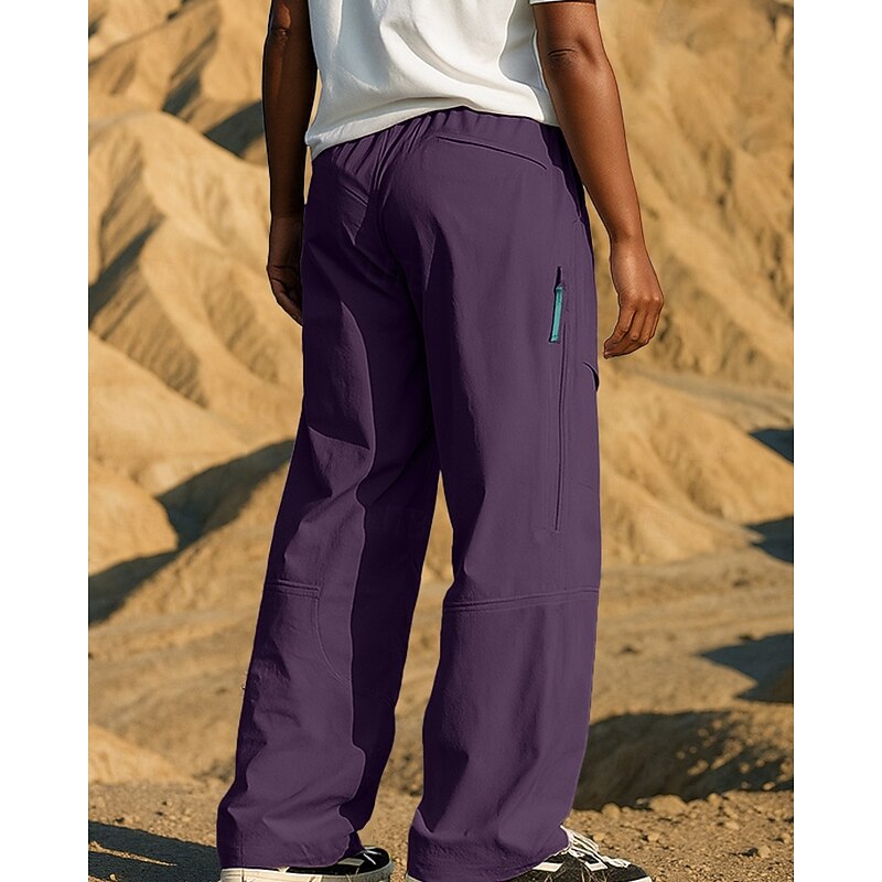 Men's Hiking Pants Trousers Softshell Pants Outdoor Regular Fit Waterproof Windproof Bottoms Pocket Black Purple Camping / Hiking Running S M L XL XXL2