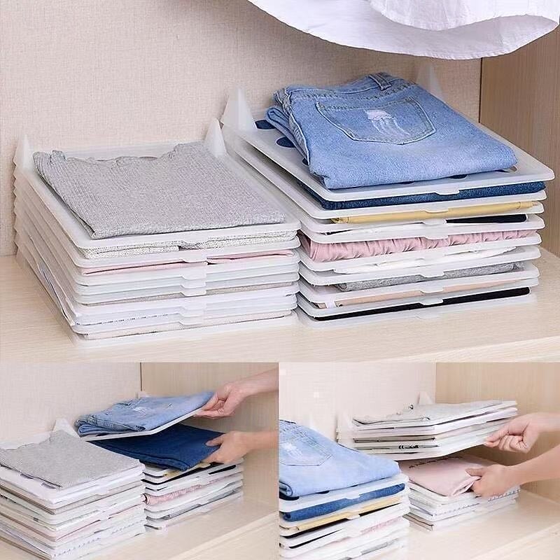 5pcs Folding Clothes Storage Board, Shirt Folding Organizer for Closet, Easy Fold Laundry Board for T-Shirts, Pants, and Tops, Space Saving Clothes Folder Tool