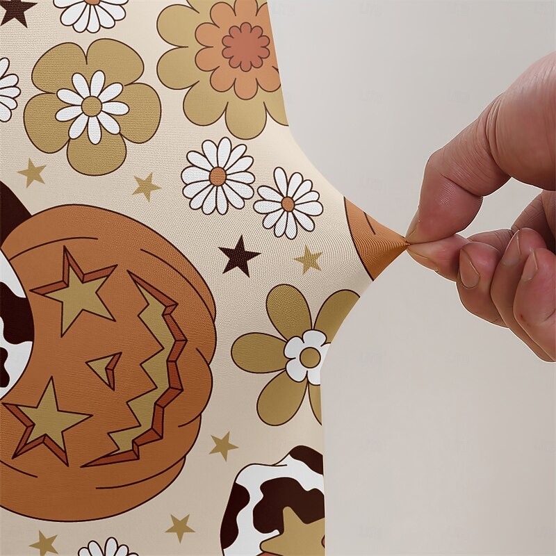 Halloween Armchair and Bench Cover Solid Color PU Slipcovers with Pigment Print, Waterproof Furniture Protector for Party Home Decor (1PC)4