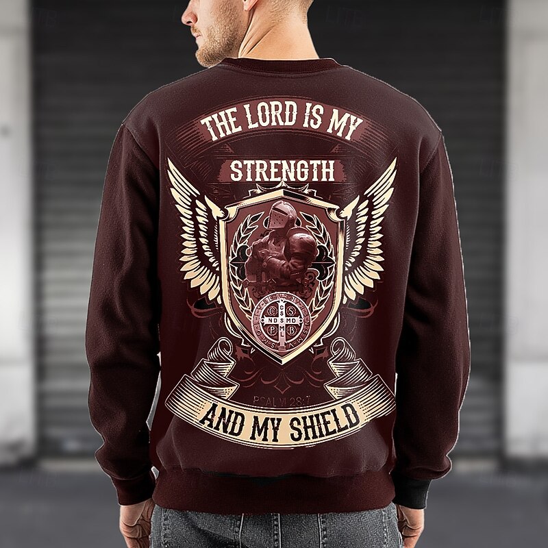 Men's Funny Slang Backprint Sweatshirt Fashion Daily Crew Neck Home Sports Outdoor Streetwear Black Red Crewneck 3D All Seasons Designer4