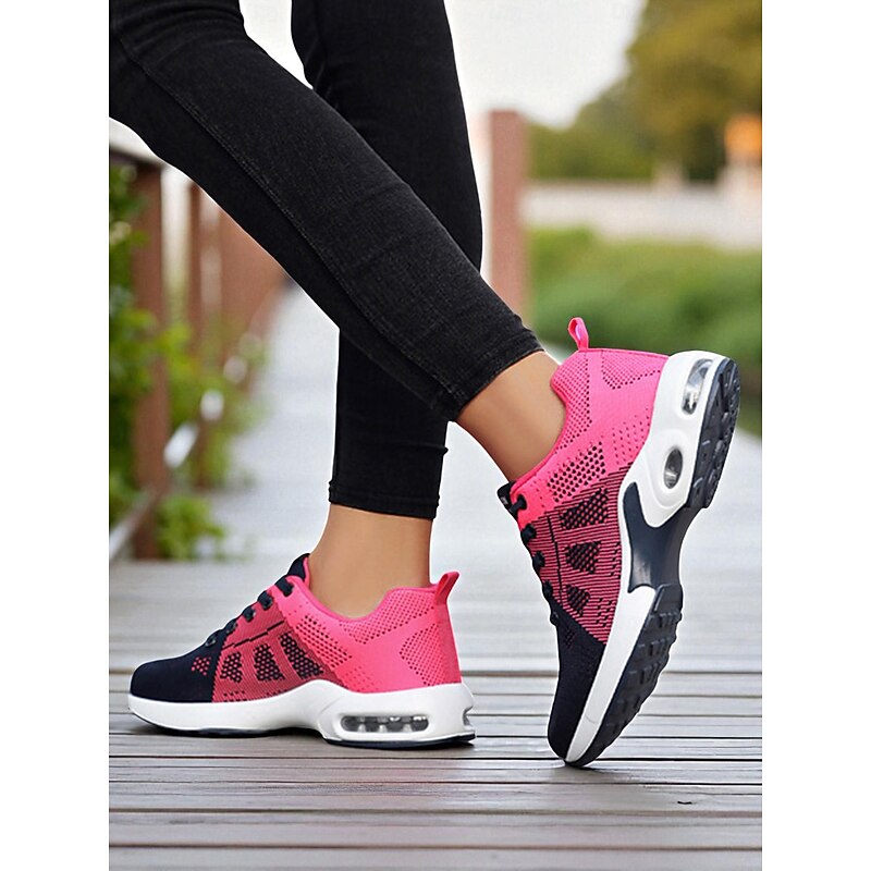 Women's Flyknit Sneakers with Air Cushion Sole – Casual Lightweight Running Shoes for Fitness, Walking, Gym and Daily Wear3