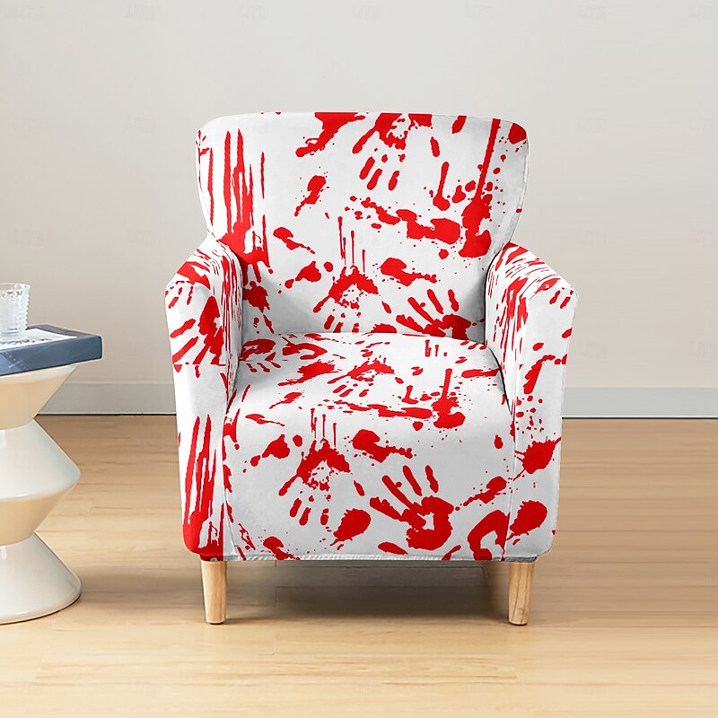 Halloween Bench Cover, Solid Color Pigment Printed PU Slipcover, Waterproof Furniture Protector for Entryway, Bedroom, or Living Room Holiday Decor