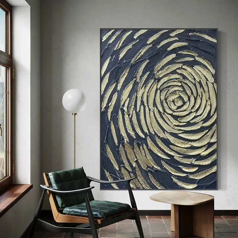 Handmade 3D Oil Painting Abstract Spiral Composition Showcasing Rich Colors Vibrant Hues Intricate Textured Brushstrokes Crafted with Impasto Technique featuring Smooth Gradient Transitions2