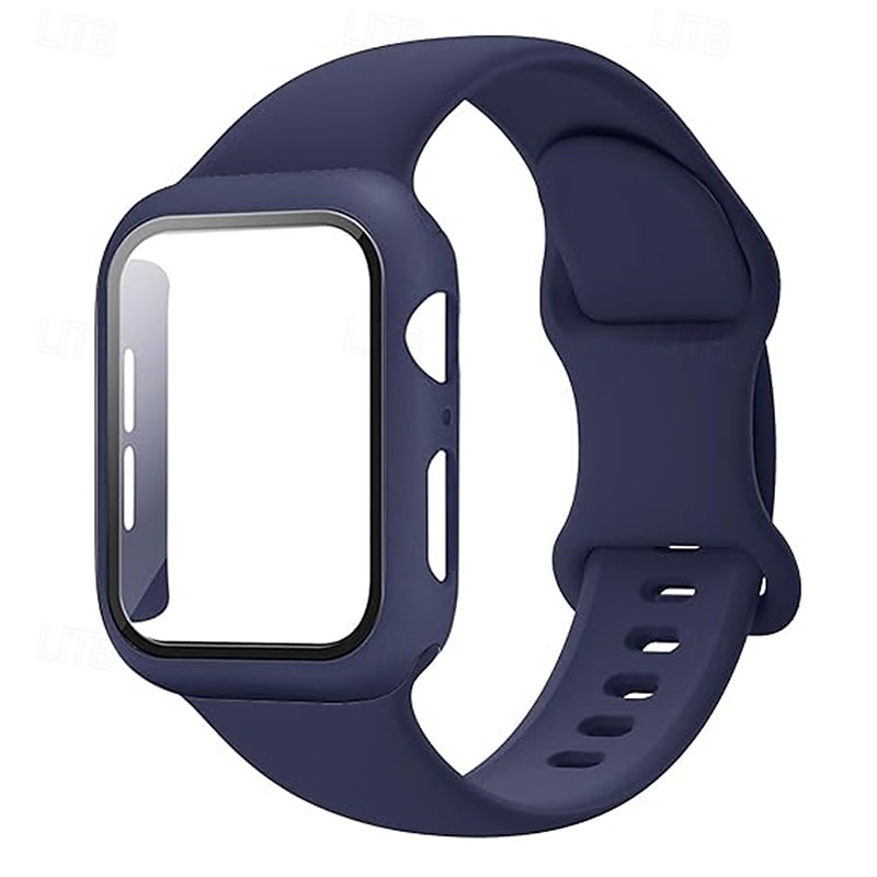Sport Band Modern Buckle Compatible with Apple Watch band 38mm 40mm 41mm 42mm 44mm 45mm 49mm with Case Women Men Shockproof Silicone Strap Replacement Wristband for iwatch Ultra 2 Series 9 8 7 SE 6 52