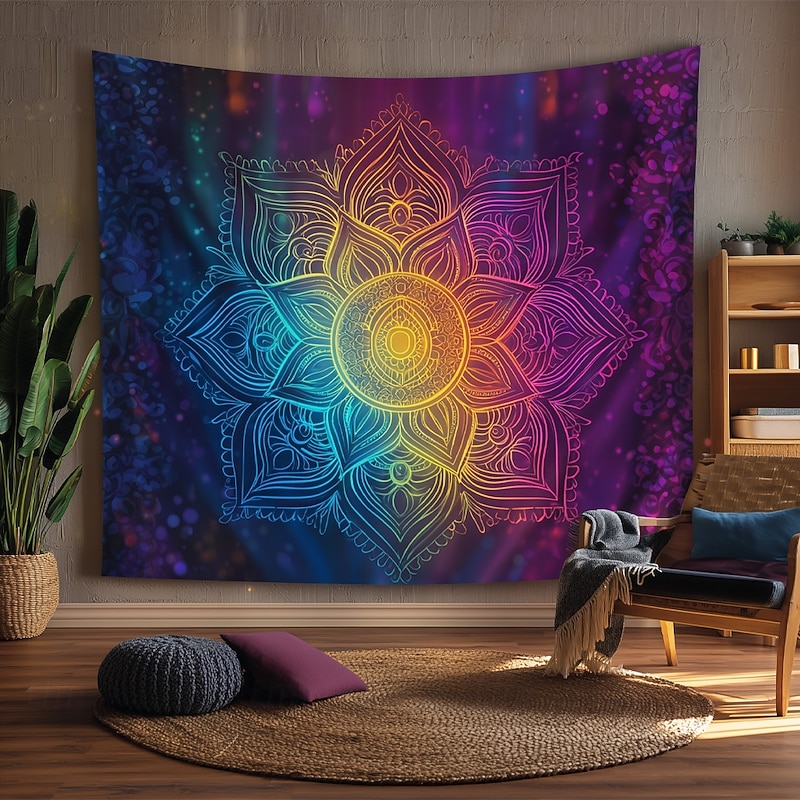 Tapestry Blanket Wall Hangings Seven Chakra Yoga Meditation Mandala Sports Mystic Bedroom Living Room Dorm Home Decor
