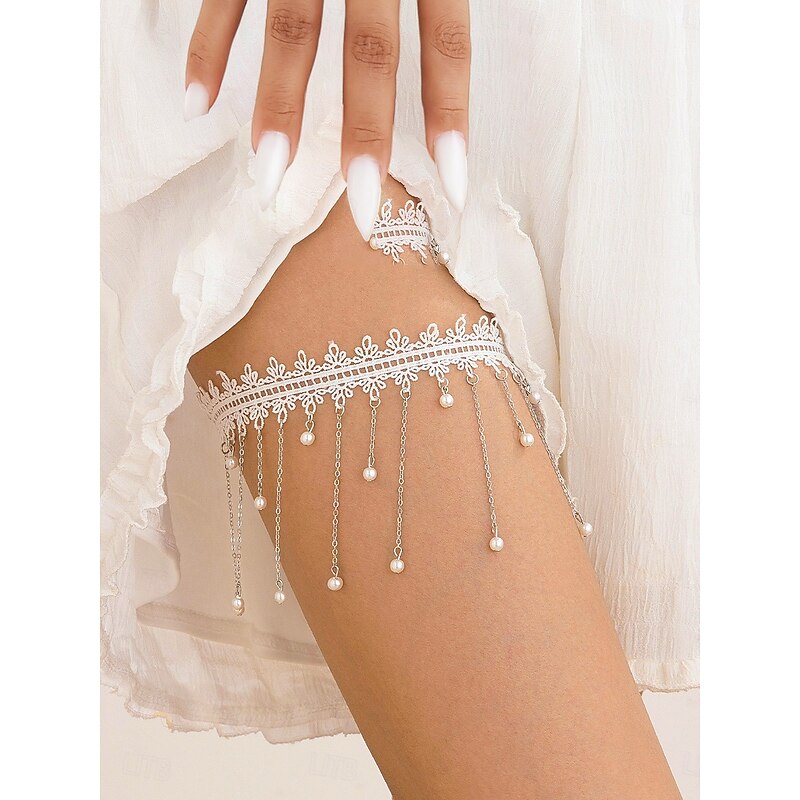 Women's Black Floral Lace Thigh Garter - Sexy Gothic Accessory for Halloween Party4