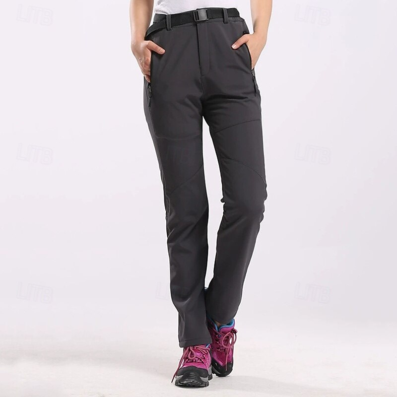 Women's Slacks Parachute Pants Fashion Casual Full Length Natural Plain Pocket Buckle Thermal Warm Windproof Comfortable Street Holiday Daily Wear Grey Pink Green Fall Regular Fit3