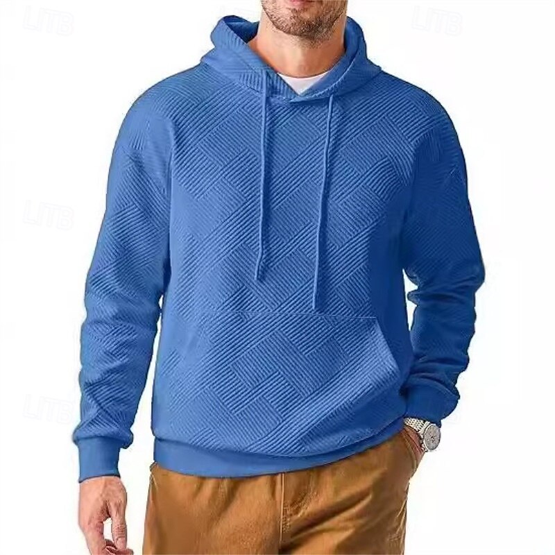 Men's Hoodie Pullover Hoodie Sweatshirt Black Blue Green Beige Gray Hooded Plain Kangaroo Pocket Textured Sports & Outdoor Casual Daily Streetwear Cool Sportswear Spring &  Fall Clothing Apparel4