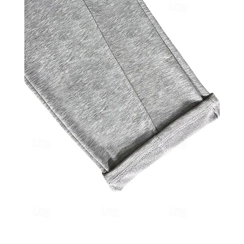 Multi Packs 2pcs Men's Black+Gray Sweatpants Trousers Straight Leg Sweatpants Drawstring Elastic Waist Plain Vacation Daily Wear Polyester Spring3