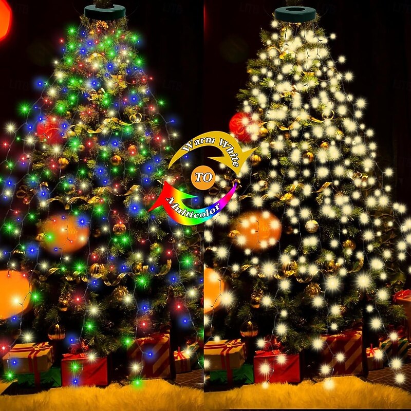 Christmas Tree Lights, LED Christmas Lights with 8 Light Modes, Outdoor Christmas Light with Timing Function for Christmas Decorations4