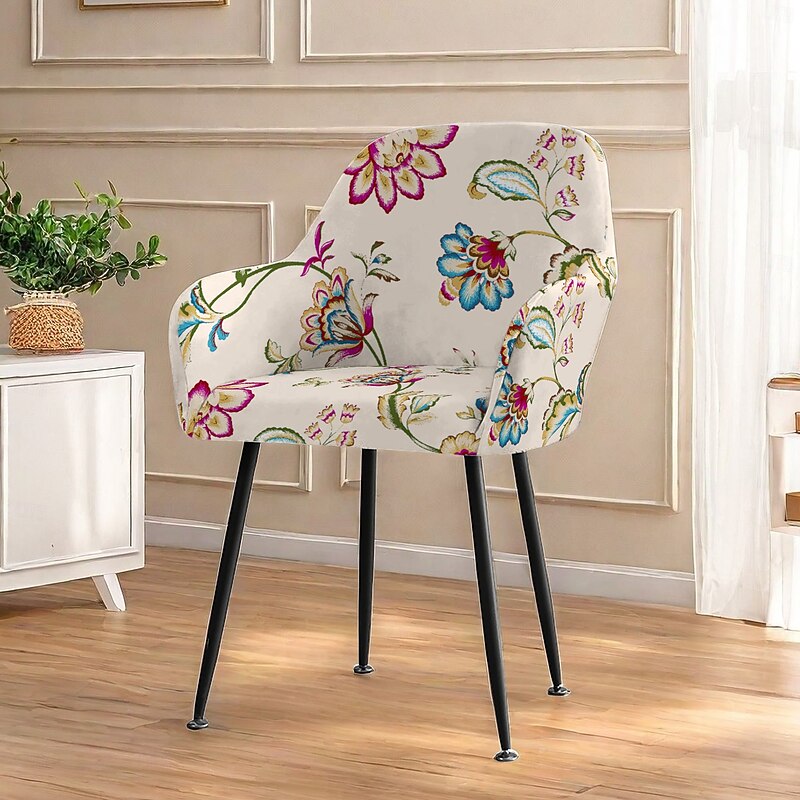 Kitken Office Chair Cover Stool Chair Cover Geometric Printed Polyester Slipcovers3