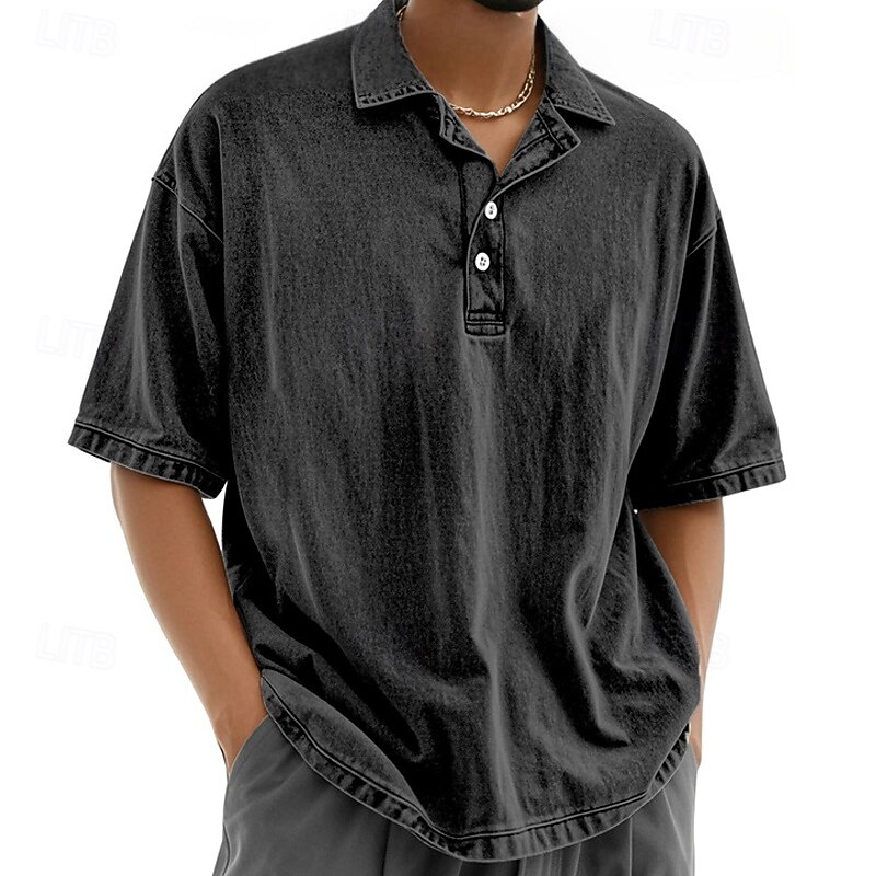 Men's Golf Shirt Golf Polos Shirts Work Casual Lapel Short Sleeve Basic Modern Plain Buttons Summer Regular Fit Black Pink Blue Purple Brown Green Golf Shirt2