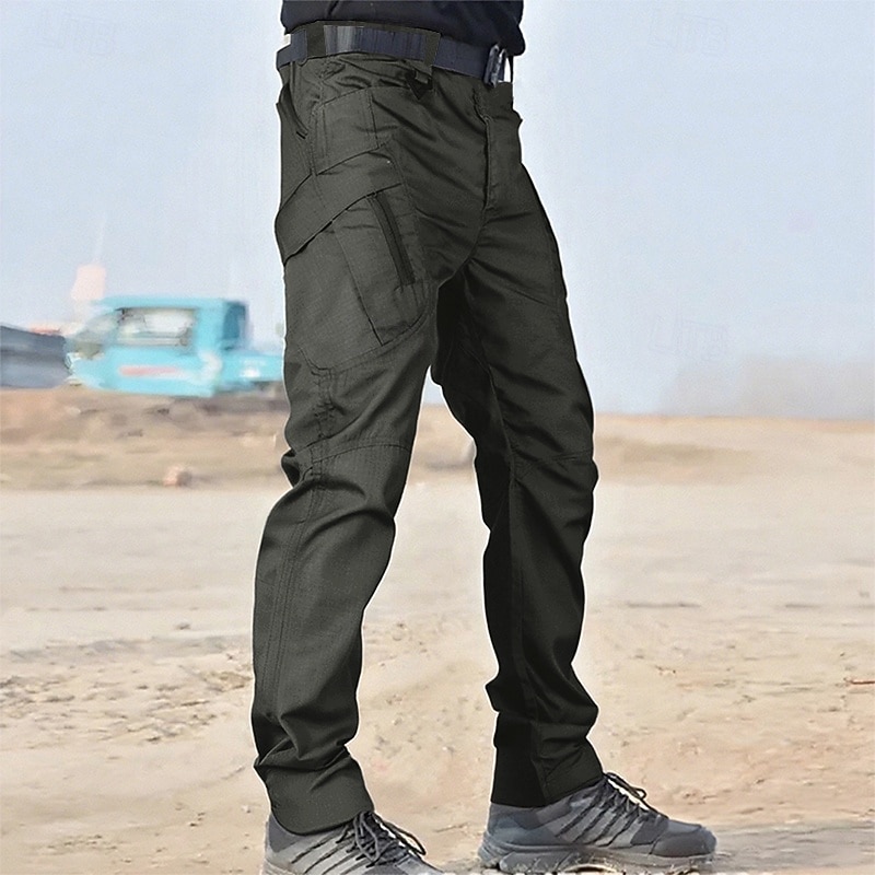 Men's Cargo Pants Tactical Pants Trousers Hiking Pants Buttons Multi Pocket Plain Wearable Outdoor Daily Camping & Hiking Fashion Classic Black Green4
