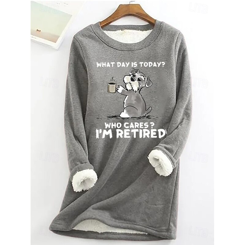 Women's Pullover Sweatshirt Letter Casual Comfrt Long Sleeve Crew Neck Round Neck Long Tops Street Dailywear Print Black Pink Red Blue Gray Fall Winter2