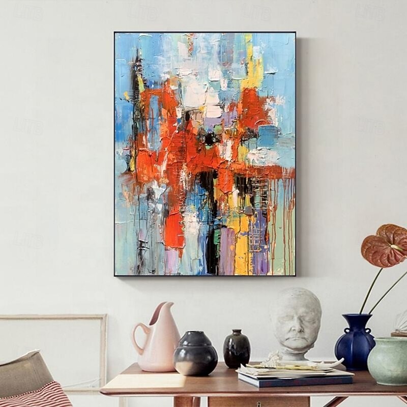 Handmade Knife Color Block Oil Painting on Canvas Abstract Texture Decorative Posters Large Wall Art Picture Modern Home Decor Living Room Office Gift3